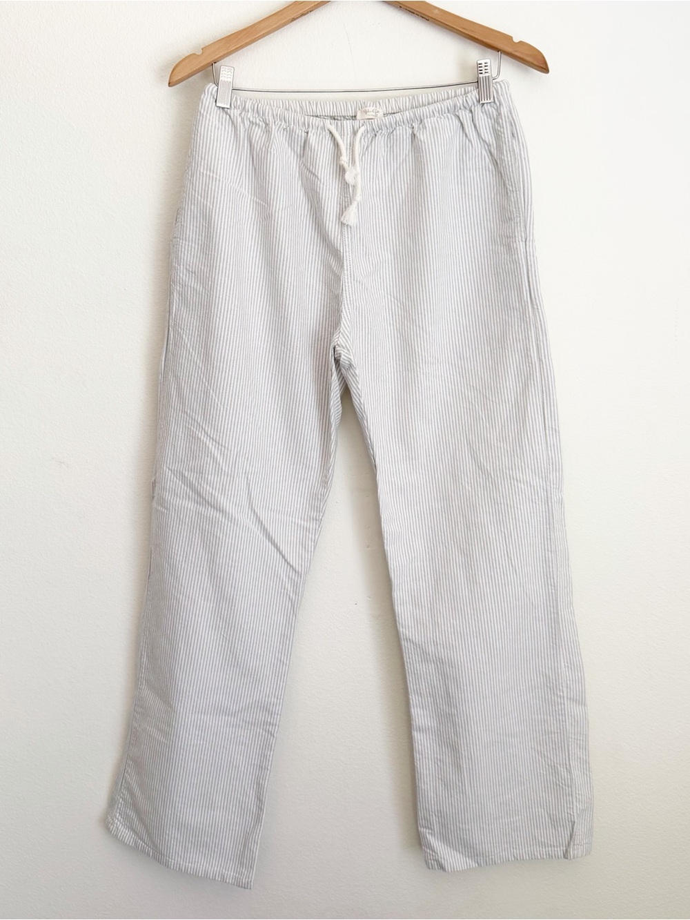 NWT John Galt Brandy Melville Gray White Striped Cotton Lounge Pajama Pants OS